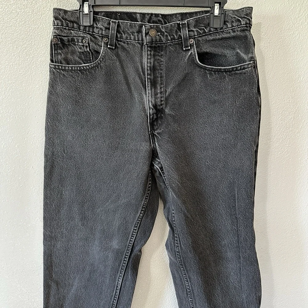 Vintage Levi's 550 Jeans‎ Men's Size 34x32 Black Wash Grunge Tapered Made In USA
